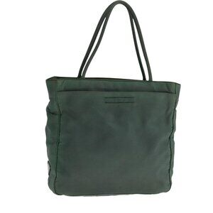 PRADA Hand Bag Nylon Green Silver Auth bs21896